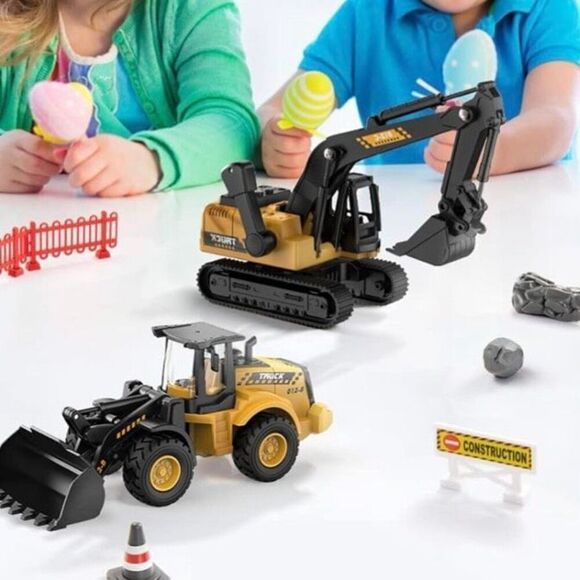 Construction Excavator Bulldozer Tractor Toy Set Gift For Kids New - Picture 6 of 6
